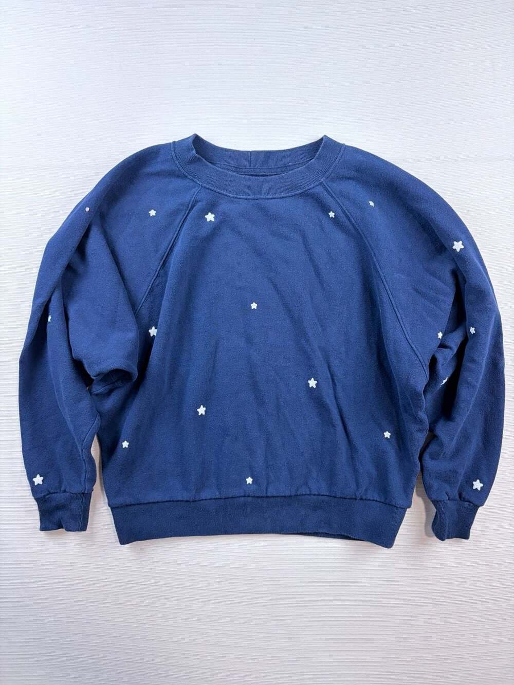 Gap Sweats Blue Sweatshirt with Embroidered White Stars XS Petite